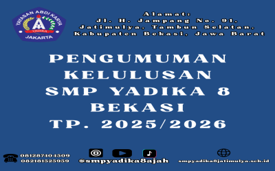 Pengumuman Kelulusan Siswa SMP Yadika 8 Tahun Pelajaran 2025/2026